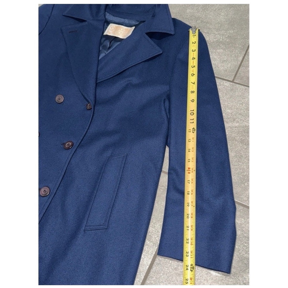 Pendleton VTG 60's Wool Overcoat Womens‎ 16 Indigo Blue Double Breasted USA T874 - Picture 13 of 16